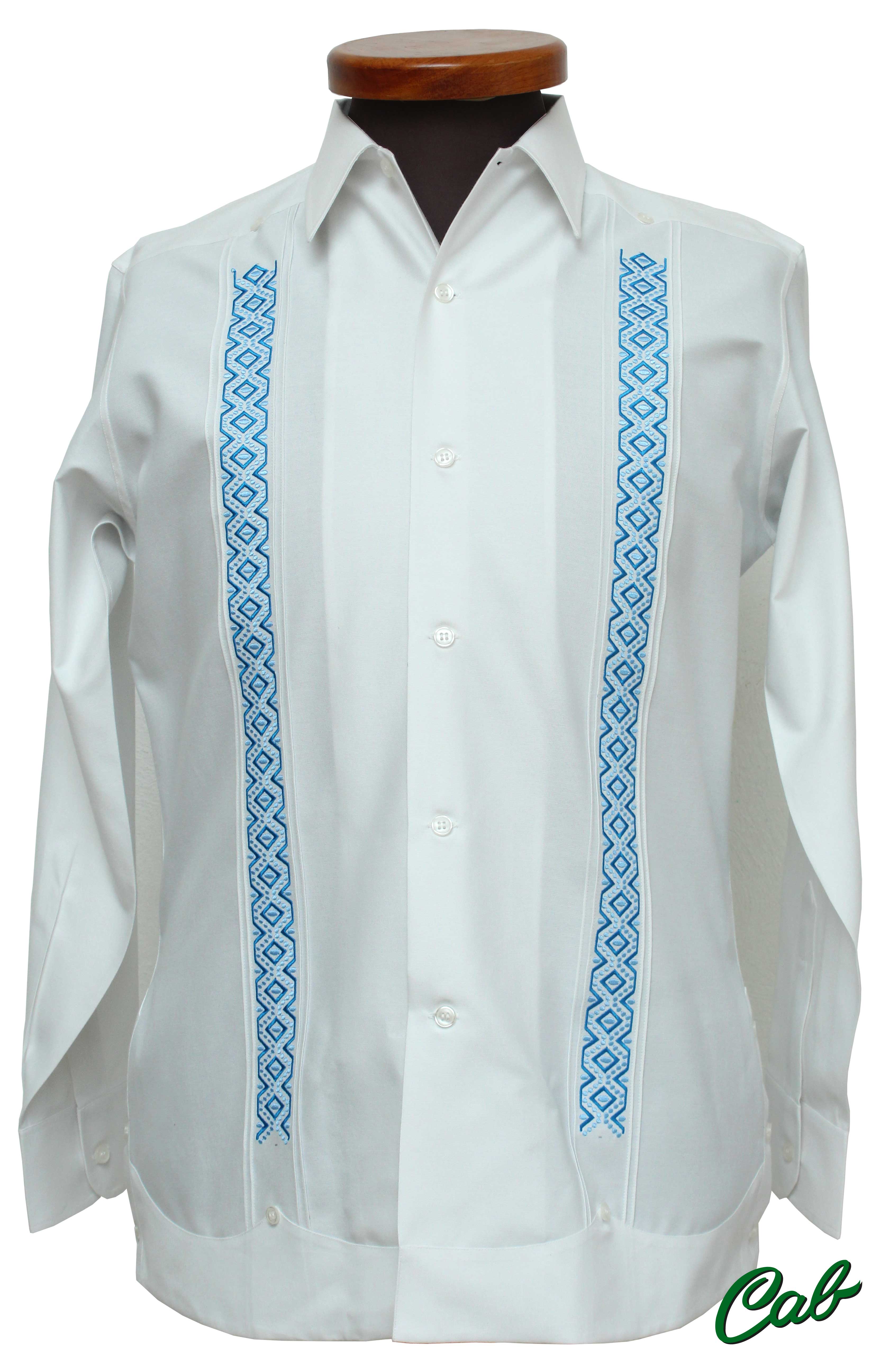 Guayaberas Finas Guayaberas De Algodon Guayabera Bordado Azul Mod